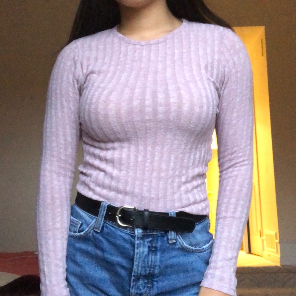 Lavender striped sweater